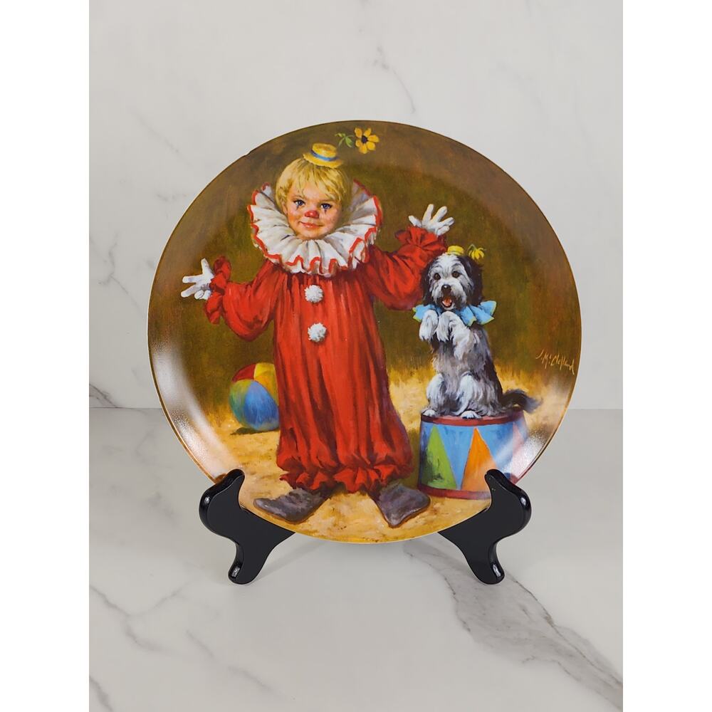 Tommy The Clown John Mc Clelland Year 1982 Fine China 10" Wall Decor Plates Reco